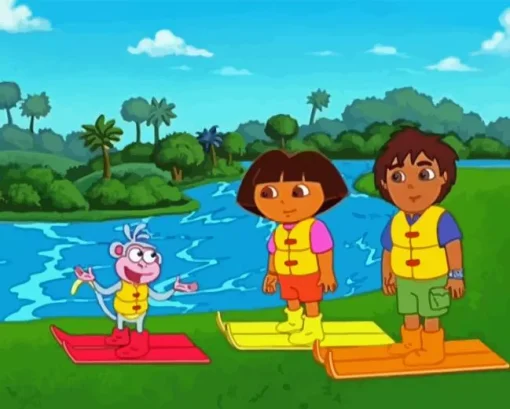 Dora And Diego Diamond Painting