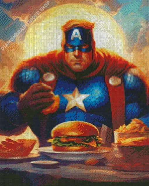 Fat Captain America Diamond Painting