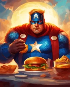 Fat Captain America Diamond Painting