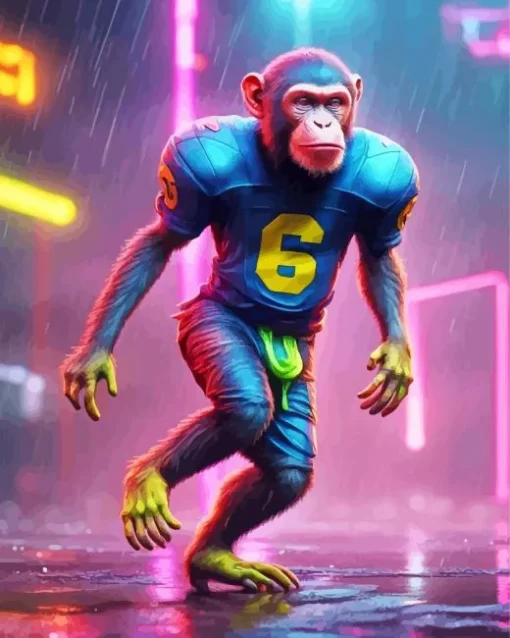 Footballer Monkey Diamond Painting