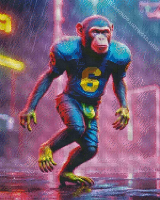 Footballer Monkey Diamond Painting