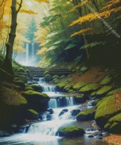Forest Waterfall Diamond Painting