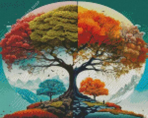 Four Seasons Tree Diamond Painting
