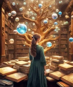 Library Girl Diamond Painting