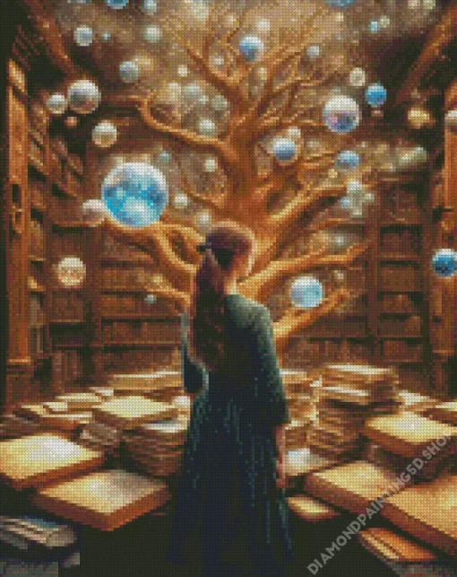 Library Girl Diamond Painting