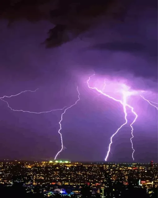 Purple Lightning Diamond Painting