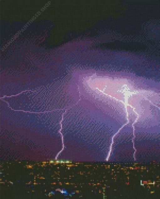 Purple Lightning Diamond Painting