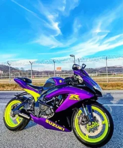 Big Purple Motorcycle Diamond Painting
