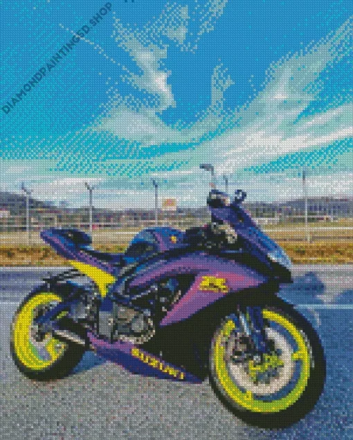 Big Purple Motorcycle Diamond Painting