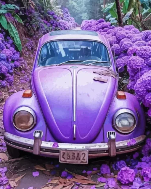 Purple Beetle Diamond Painting