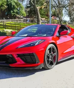 Red Corvette Diamond Painting