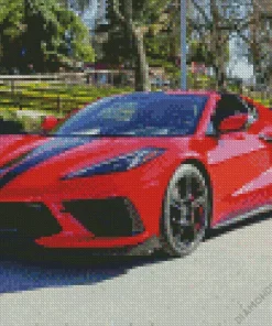 Red Corvette Diamond Painting