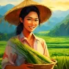 Vietnamese Girl Diamond Painting