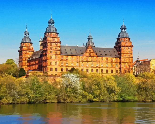 Aschaffenburg castle Diamond With Numbers Aschaffenburg Diamond Painting