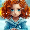 Girl Red Hair Diamond Painting