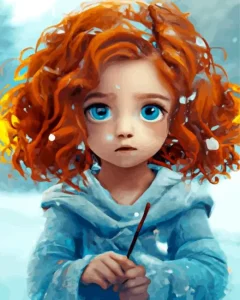 Girl Red Hair Diamond Painting