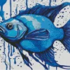 Splatter Blue Fish Diamond Painting