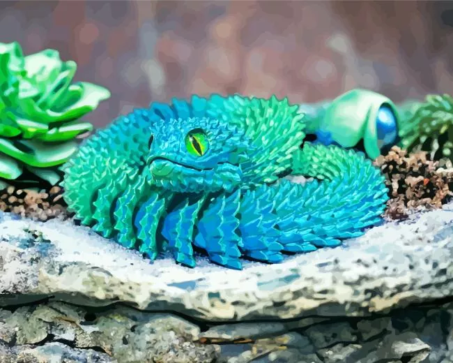 blue bush viper Diamond Paints Blue Bush Viper Diamond Painting