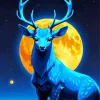 Blue Deer Diamond Painting