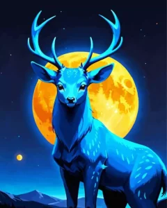 Blue Deer Diamond Painting