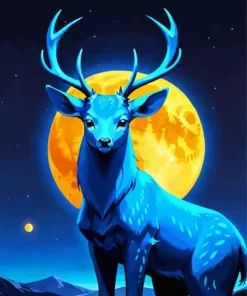 Blue Deer Diamond Painting