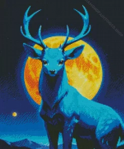 Blue Deer Diamond Painting