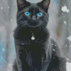 Blue Eyed Black Cat Diamond Painting
