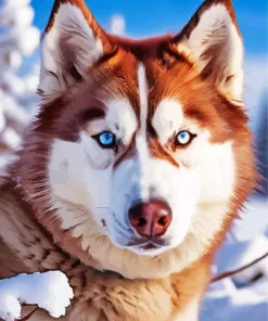 Brown Husky Diamond Painting