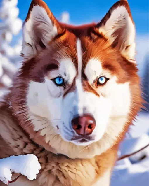 Brown Husky Diamond Painting