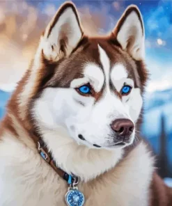 Brown Husky Dog Diamond Painting
