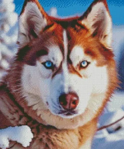 Brown Husky Diamond Painting