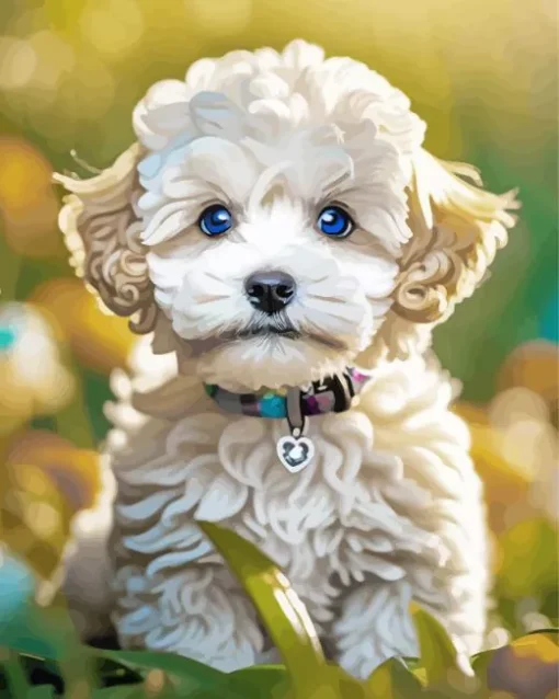 Blue Eyed Maltipoo Diamond Painting