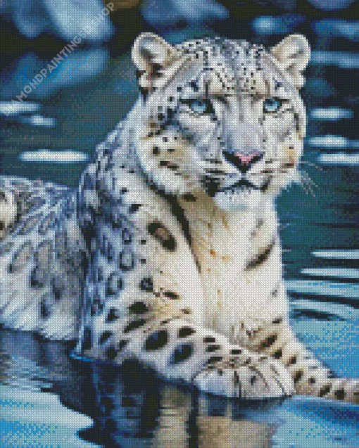 Leopard In Water Diamond Painting