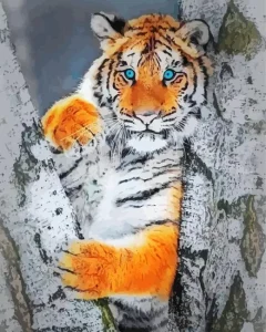 Blue Eyed Tiger Diamond Painting