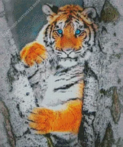Blue Eyed Tiger Diamond Painting