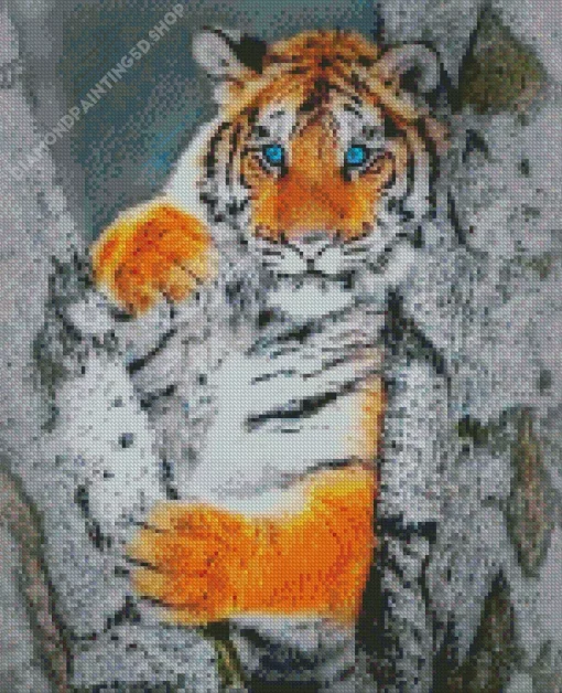 Blue Eyed Tiger Diamond Painting