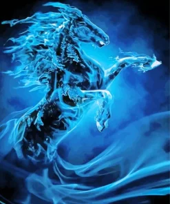 Blue Fire Horse Diamond Painting
