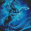 Blue Fire Horse Diamond Painting