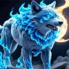 Blue Flame Wolf Diamond Painting