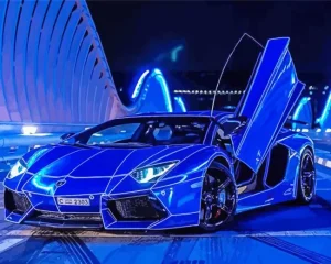Blue Lamborghini Diamond Painting