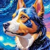 Dog Starry Night Diamond Painting