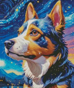 Dog Starry Night Diamond Painting