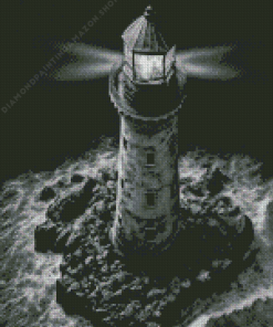 Black Lighthouse Diamond Painting