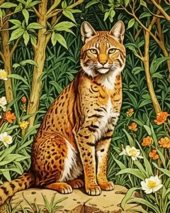 Bobcat In Forest Diamond Painting