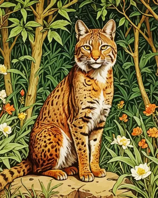 Bobcat in forest Diamond Paintings Bobcat In Forest Diamond Painting