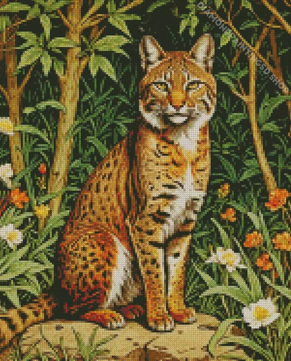 Bobcat in forest Diamond Paints Bobcat In Forest Diamond Painting
