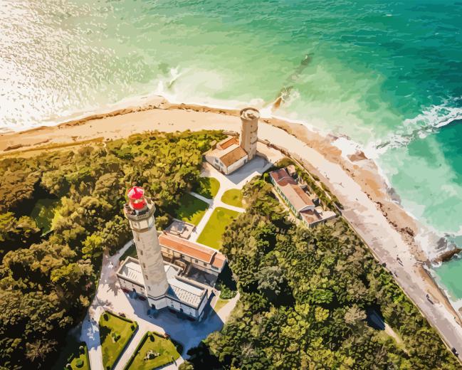 Ile de re lighthouse Diamond With Numbers Ile De Re Lighthouse Diamond Painting