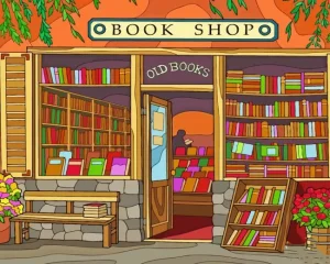 Illustration Book Shop Diamond Painting