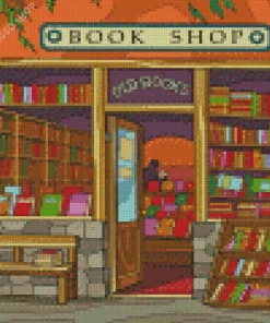 Illustration Book Shop Diamond Painting