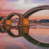 Kintai Bridge Sunset Diamond Painting